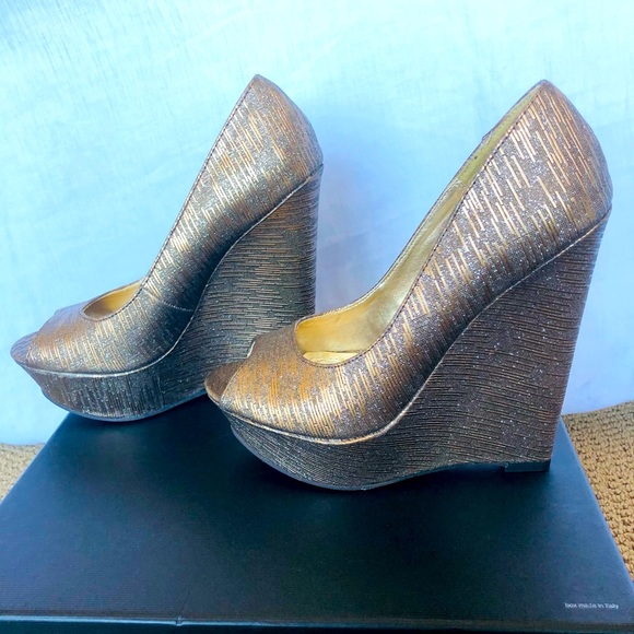 Steve Madden peptoe shoes wedges platforms heels - Picture 5 of 6